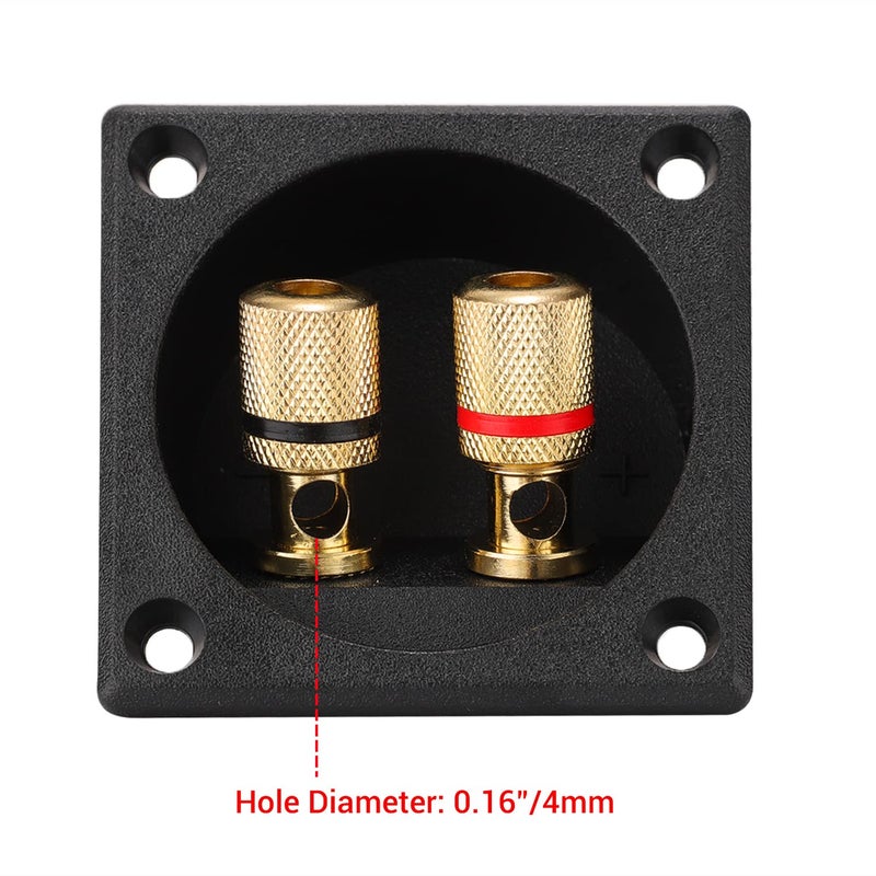 Facmogu 2PCS 2.2 Inch Square 2-Way Speaker Box Terminal Cup with Banana Plugs, Screw Type Binding Post Subwoofer Box Speaker Terminal Plates for DIY Home Car Stereo Subwoofer - Image 4